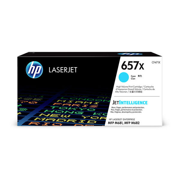 HP 657X (CF471X) High Yield Cyan Original LaserJet Toner Cartridge (23000 Yield)