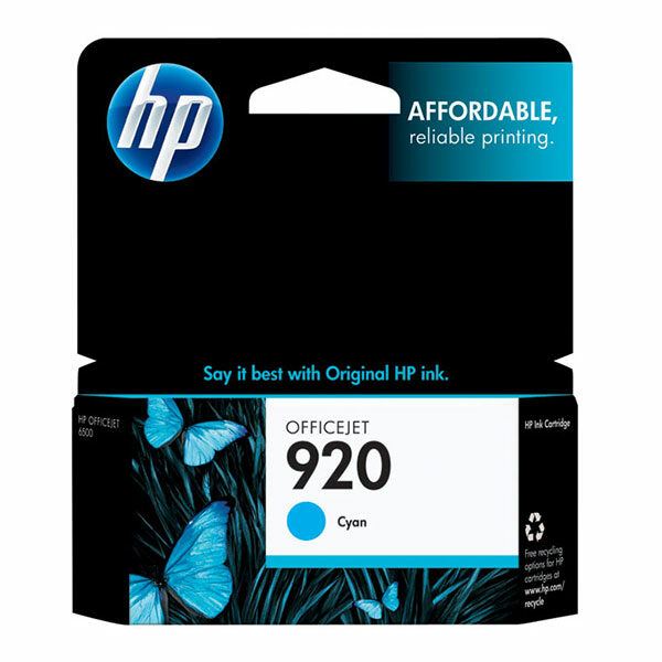 HP 920 (CH634AN) Cyan Original Ink Cartridge (300 Yield)