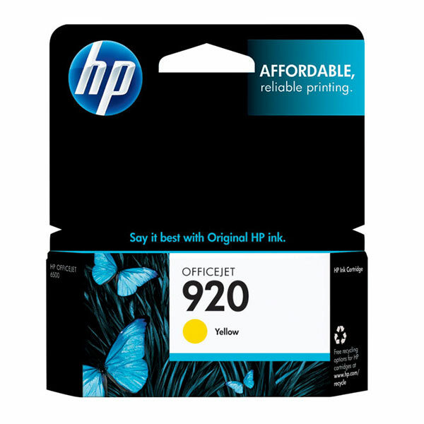 HP 920 (CH636AN) Yellow Original Ink Cartridge (300 Yield)