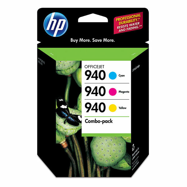 HP 940 (CN065FN) 3-Pack Cyan/Yellow/Magenta Original Ink Cartridges (3 x 900 Yield)