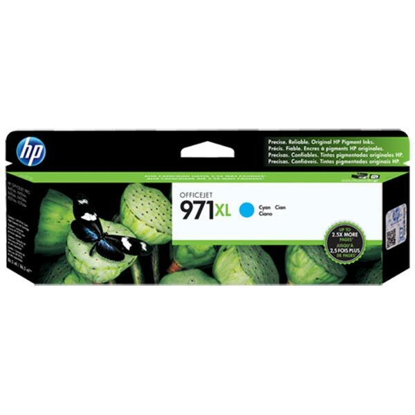 HP 971XL (CN626AM) High Yield Cyan Original Ink Cartridge (6600 Yield)