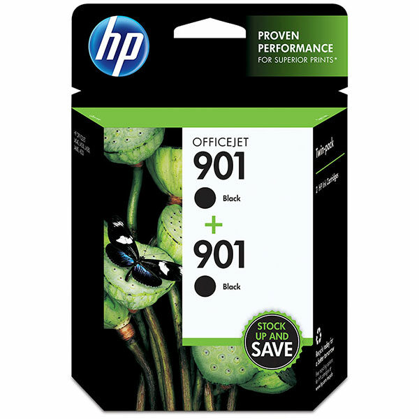 HP 901 (CZ075FN) 2-Pack Black Original Ink Cartridges (400 Yield)