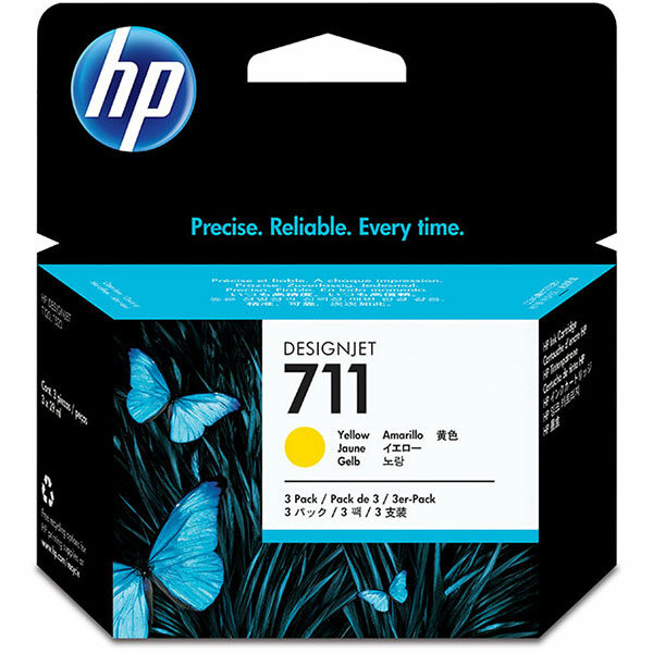 HP 711 (CZ136A) 3-Pack Yellow Original Ink Cartridges (3 x 29 ml)