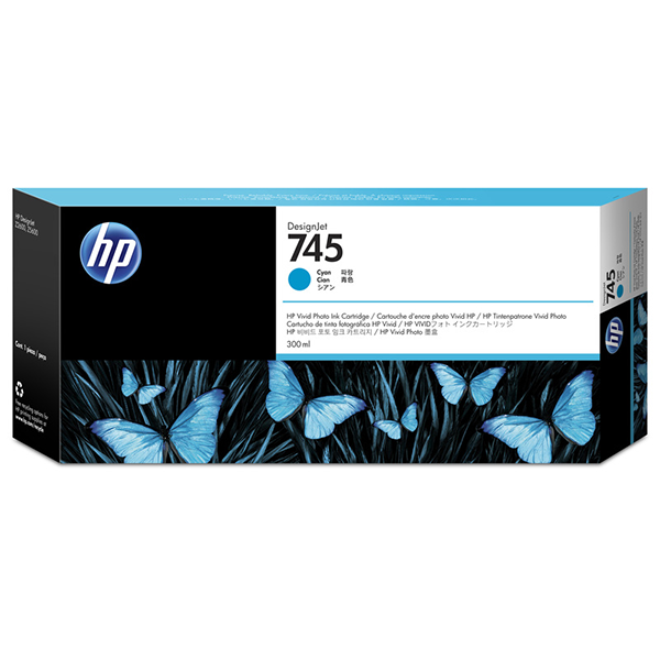 HP 745 (F9K03A) Cyan Original Ink Cartridge (300 ml)