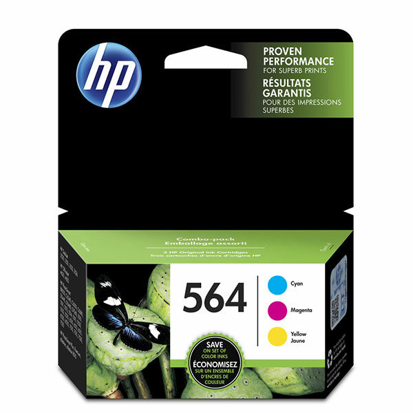 HP 564 (N9H57FN) Cyan/Magenta/Yellow Original Ink Cartridges 3-Pack (3 x 330 Yield)