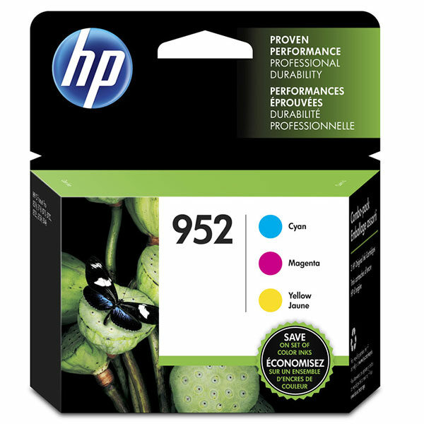 HP 952 (N9K27AN) Cyan/Magenta/Yellow Original Ink Cartridges 3-Pack (3 x 700 Yield)