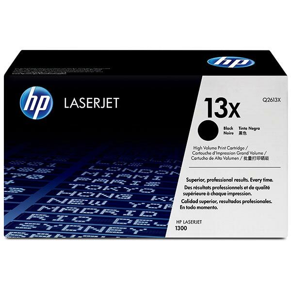 HP 13X (Q2613X) Black Original LaserJet Toner Cartridge (4000 Yield)