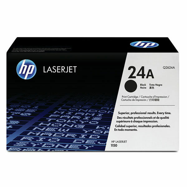 HP 24A (Q2624A) Black Original LaserJet Toner Cartridge (2500 Yield)