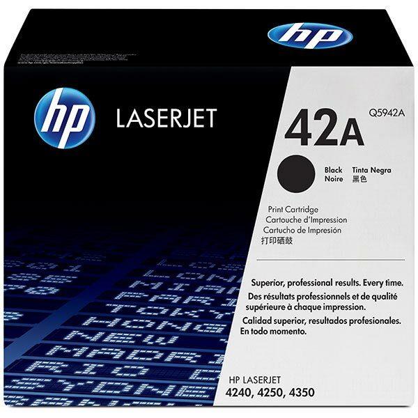 HP 42A (Q5942A) Black Original LaserJet Toner Cartridge (10000 Yield)