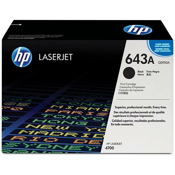 HP 643A (Q5950A) Black Original LaserJet Toner Cartridge (11000 Yield)