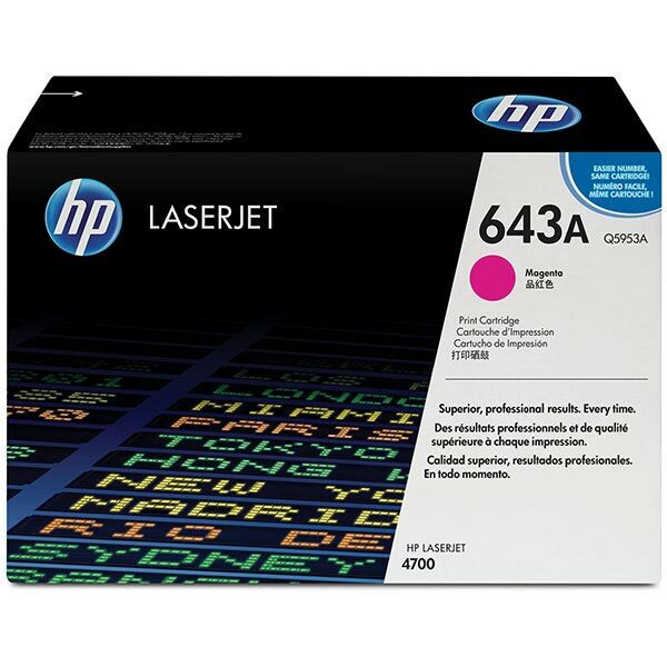 HP 643A (Q5953A) Magenta Original LaserJet Toner Cartridge (10000 Yield)