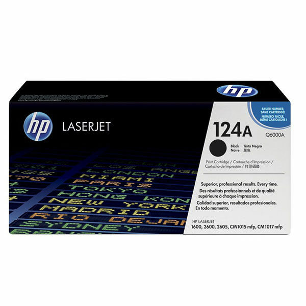 HP 124A (Q6000A) Black Original LaserJet Toner Cartridge (2500 Yield)