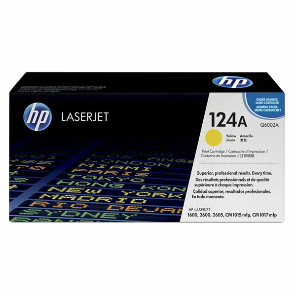 HP 124A (Q6002A) Yellow Original LaserJet Toner Cartridge (2000 Yield)