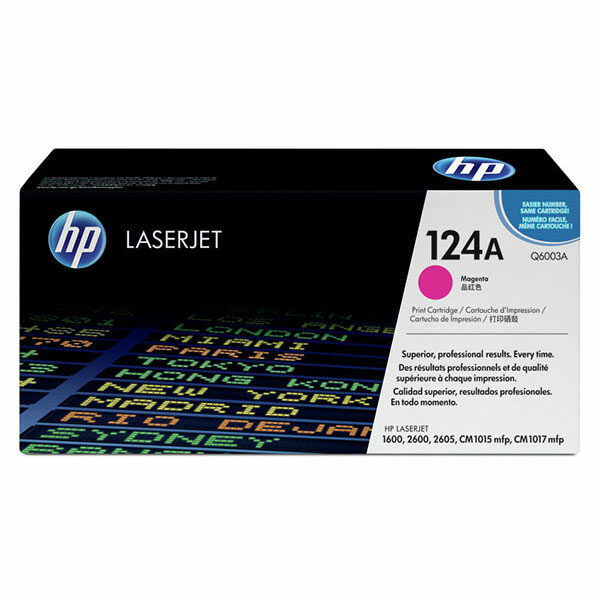 HP 124A (Q6003A) Magenta Original LaserJet Toner Cartridge (2000 Yield)