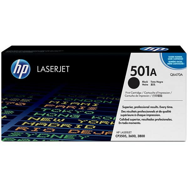 HP 501A (Q6470A) Black Original LaserJet Toner Cartridge (6000 Yield)