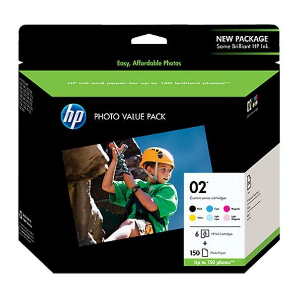 HP 02 (Q7964AN) Black/Cyan/Magenta/Yellow/Light Cyan/Light Magenta Original Ink Cartridges Photo Value Pack