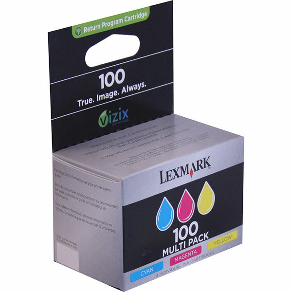 Lexmark (#100C/M/Y) Color Return Program Ink Cartridge Combo Pack (Includes 1 Each of OEM# 14N0900 14N0901 14N0902) (3 x 200 Yield)