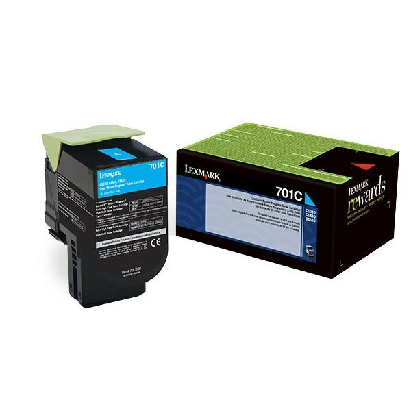 Lexmark (701C) Cyan Return Program Toner Cartridge (1000 Yield)