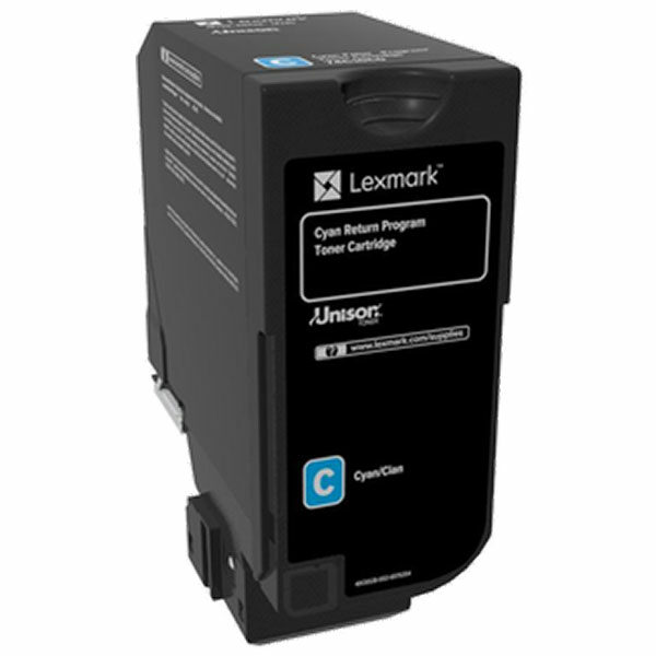 Lexmark Cyan Return Program Toner Cartridge for US Government (3000 Yield) (TAA Compliant Version of 74C10C0)