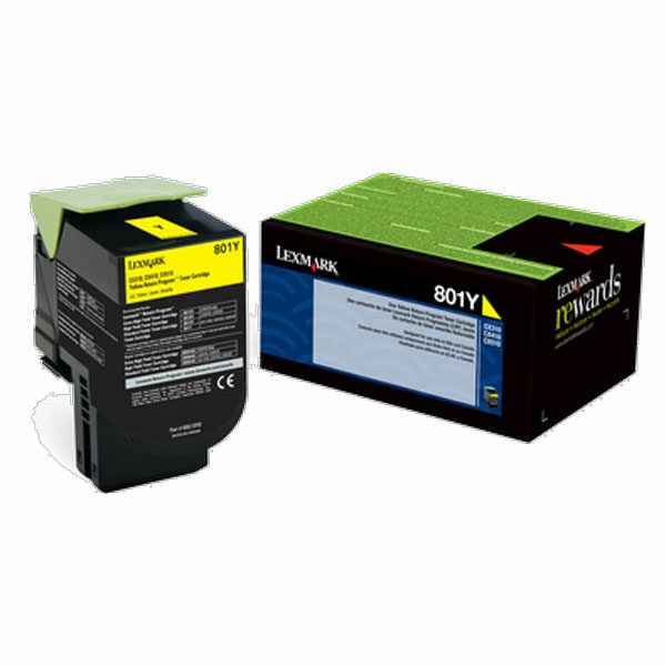 Lexmark Yellow Return Program Toner Cartridge for US Government (1000 Yield) (TAA Compliant Version of 80C10Y0)