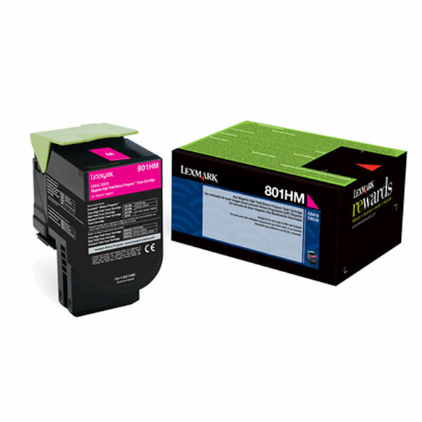 Lexmark High Yield Magenta Return Program Toner Cartridge for US Government (3000 Yield) (TAA Compliant Version of 80C1HM0)