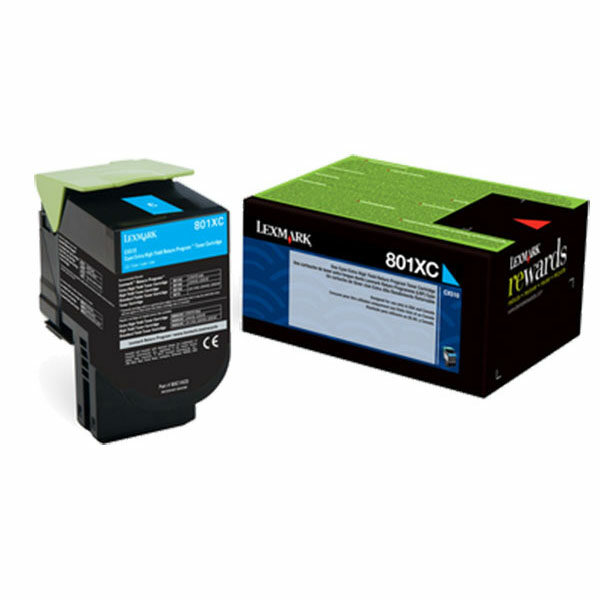 Lexmark Extra High Yield Cyan Return Program Toner Cartridge for US Government (4000 Yield) (TAA Compliant Version of 80C1XC0)