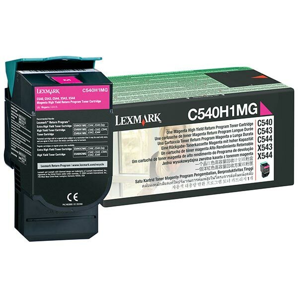 Lexmark High Yield Magenta Return Program Toner Cartridge for US Government (2000 Yield) (TAA Compliant Version of C540H1MG)