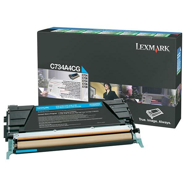 Lexmark Cyan Return Program Toner Cartridge for US Government (6000 Yield) (TAA Compliant Version of C734A1CG)