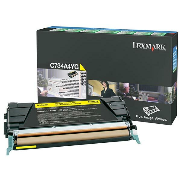 Lexmark Yellow Return Program Toner Cartridge for US Government (6000 Yield) (TAA Compliant Version of C734A1YG)